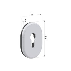PIASTRINA CILINDRO SAGOMATO CROMO SATINATO CS 4302