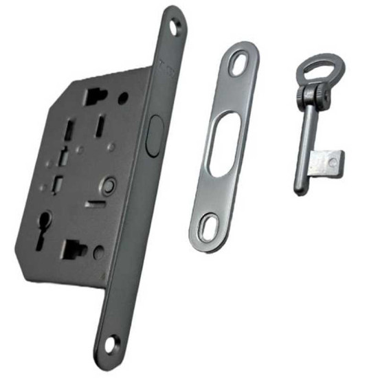 SERRATURA DA INFILARE ENTRATA 50 MM. CON GANCIO BORDO TONDO CROMO SATINATO SERRATURA DA INFILARE ENTRATA 50 MM. CON GANCIO BORDO TONDO CROMO SATINATO