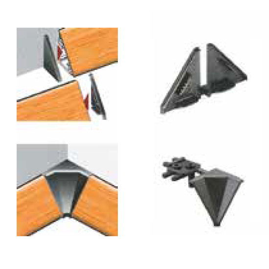 COPPIA DI TAPPI TERMINALI E ANGOLARE PER ALZATINA