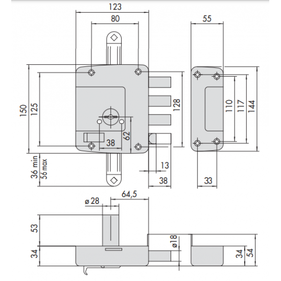 SERRATURA A DOPPIA MAPPA PORTA IN LEGNO 57125 60 1 CISA