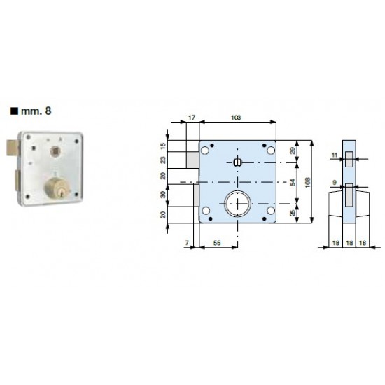 2 MANDATE E SCROCCO REVERSIBILE, CATENACCI IN OTTONE ART. 433551/000