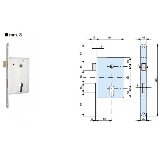 2 MANDATE E SCROCCO REVERSIBILE, CATENACCI IN OTTONE ART. 461500/000