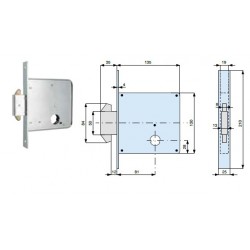 SERRATURA GANCIO RIENTRANTE IN OTTONE, 3 MANDATE ART. 572810/000