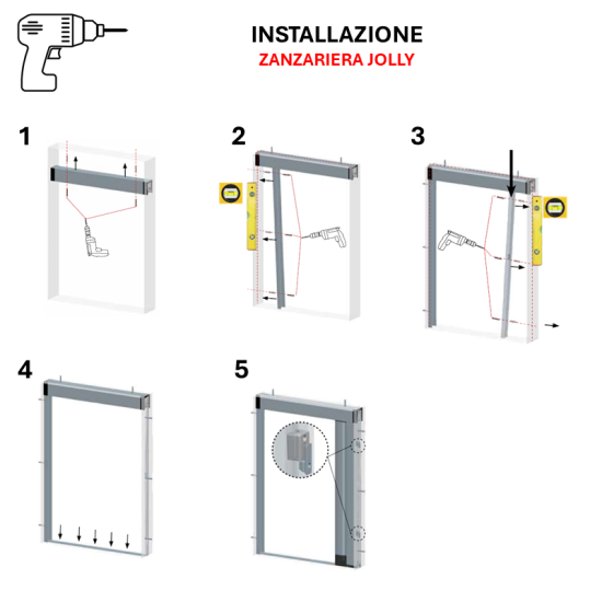 ZANZARIERA LATERALE JOLLY GUIDA SOTTILE E AVVOLGIMENTO CONTROLLATO