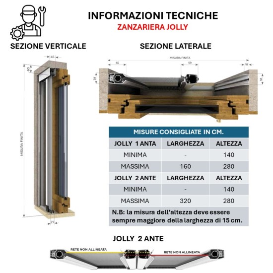 ZANZARIERA LATERALE JOLLY GUIDA SOTTILE E AVVOLGIMENTO CONTROLLATO