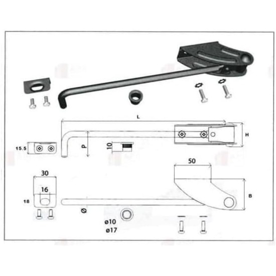 FERMA PERSIANA A BRACCIO DA 30 CM. BLOCCA ANTA UNIVERSALE 