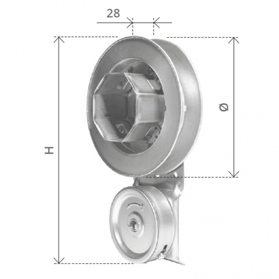 AVVOLGITORE A CASSONE MODULAR COMPLETO DI PULEGGIA DA 180 CAPACITA' 6 MT. AVVOLGITORE A CASSONE MODULAR COMPLETO DI PULEGGIA DA 180 CAPACITA' 6 MT.