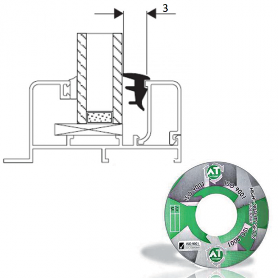 ROTOLO DI GUARNIZIONE UP 3 MM AT FERMAVETRO