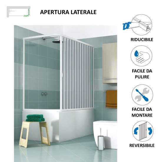 BOX VASCA BIANCO IN PVC 2 LATI APERTURA LATERALE MODELLO GALASSIA BOX VASCA BIANCO IN PVC 2 LATI APERTURA LATERALE MODELLO GALASSIA