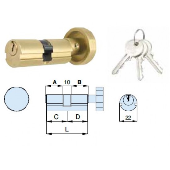 DOPPIO CLINDRO Ø22 CON POMOLO ART. 028560/00R