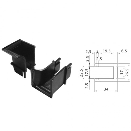 COPPIA DI INVITI PER GUIDA TAPPARELLA IN PVC SERIE NC INTERNATIONAL