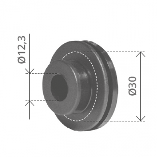 CUSCINETTO A BOCCOLA NYLON TONDA DA 30 MM. CUSCINETTO A BOCCOLA NYLON TONDA DA 30 MM.