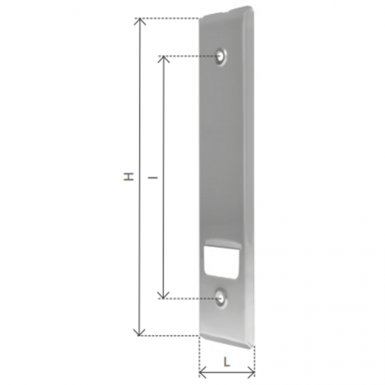 PLACCA INOX COPRIAVVOLGITORE NORMAL INTERASSE 165 MM.