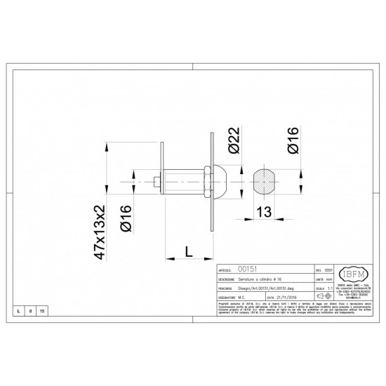 SERRATURA A CILINDRO PER ANTINE E SPORTELLI