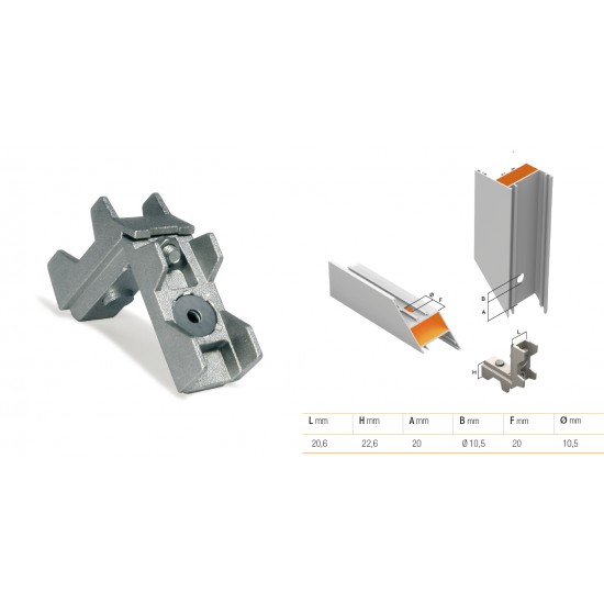 SQUADRETTO 1117 IN ALLUMINIO A TIRAGGIO INTERNO