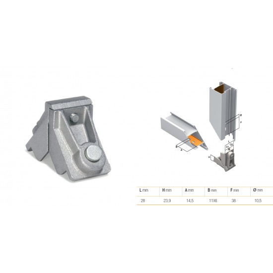 SQUADRETTO 1118F IN ALLUMINIO FILETTATO