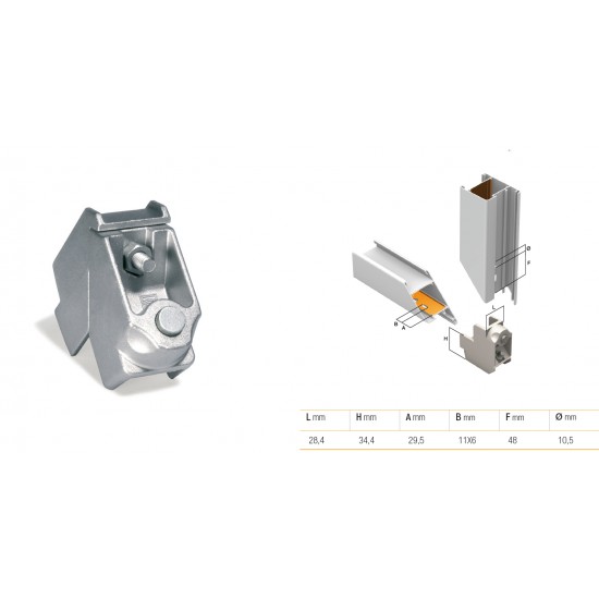 SQUADRETTO 1137 IN ALLUMINIO CON DADO