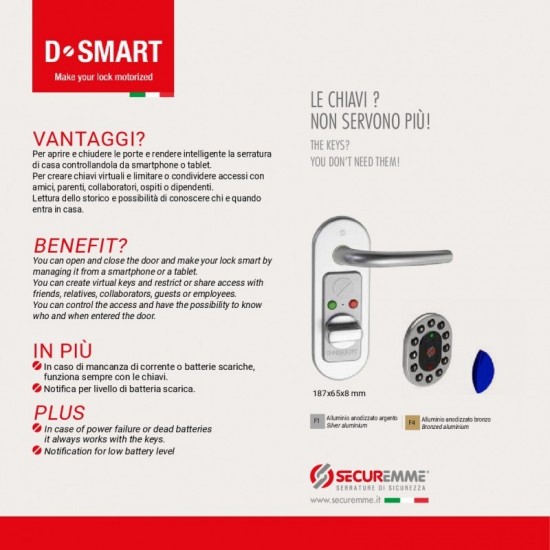 DISPOSITIVO DI AUTOMATIZZAZIONE PORTE D-SMART ALIMENTATA SECUREMME DISPOSITIVO DI AUTOMATIZZAZIONE PORTE D-SMART ALIMENTATA SECUREMME