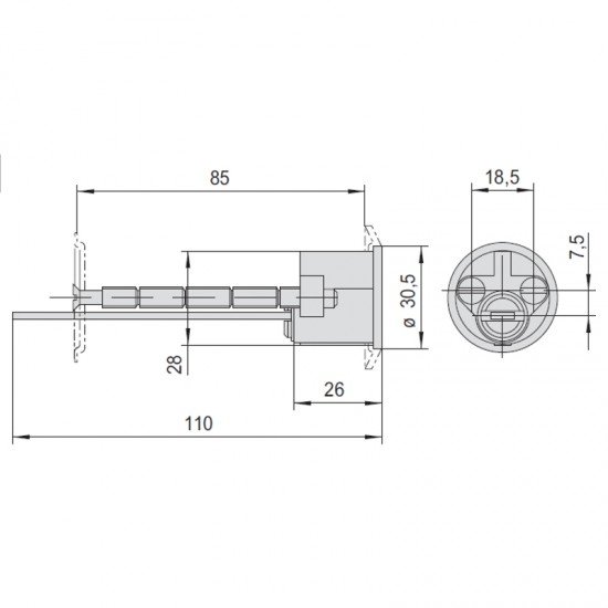 CILINDRO DA APPLICARE TONDO 0G500 (EX 0.2500.00) CISA