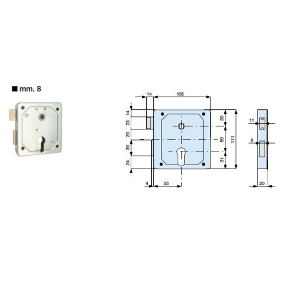 2 MANDATE E SCROCCO REVERSIBILE, CATENACCI IN OTTONE ART. 434550/000