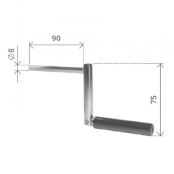 MANOVELLA CROMATA MINIMO INGOMBRO ESAGONO 8 PERNO DA 90 MM.