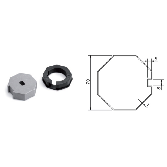 ADATTATORE OTTAGONALE DA 70 MM. PER TAPPARELLE COMUNELLO