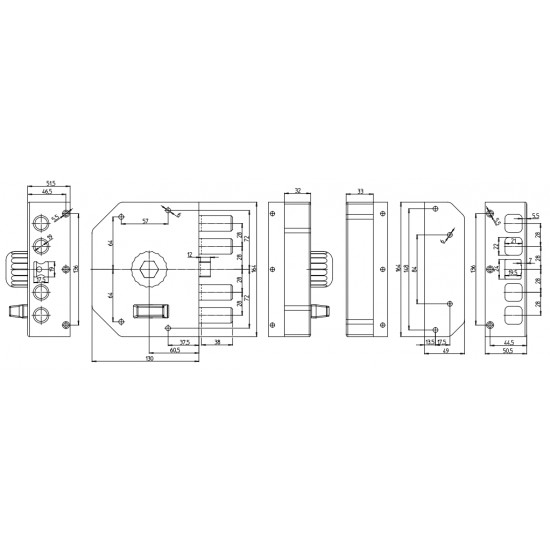 SERRATURE DA APPLICARE A DOPPIA MAPPA PER PORTE IN LEGNO E FERRO COD. 57162  60 2