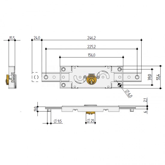 SERRATURA CENTRALE PROFILO EUROPEO SERRANDE S211 PREFER